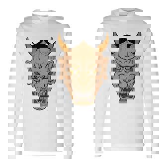 ヴィンテージの般若能面、浮世絵スタイル 長袖Tシャツ - Kawaiitshirt