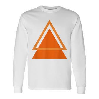 三角形抽象幾何学デザインtシャツ 長袖Tシャツ - Kawaiitshirt