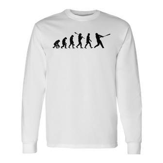 人類進化野球 長袖Tシャツ - Kawaiitshirt