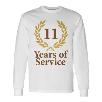 勤務11年 おもしろ11周年記念 ジュビリー 長袖Tシャツ - Kawaiitshirt