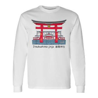 厳島神社、宮島、広島県、日本。図面 長袖Tシャツ - Kawaiitshirt