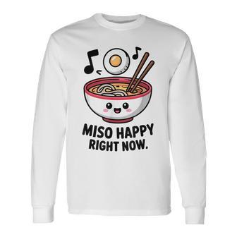 味噌ハッピー寿司ラーメン日本 長袖Tシャツ - Kawaiitshirt