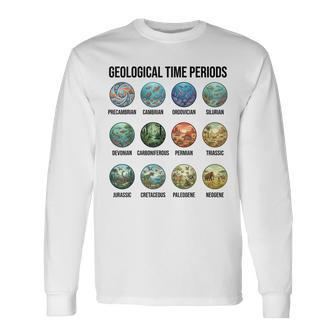 地質時代チャート古生物学・地球史 長袖Tシャツ - Kawaiitshirt