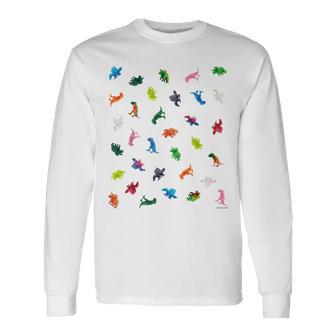 恐竜 Dinosaur パターン 長袖Tシャツ - Kawaiitshirt