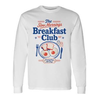 朝食クラブ スローモーニング ブランチ 恋人 卵 トースト 長袖Tシャツ - Kawaiitshirt