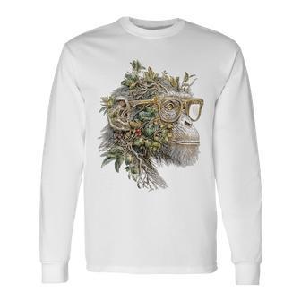 猿 野生動物 サファリ 動物愛好家 グラフィック イラスト 長袖Tシャツ - Kawaiitshirt
