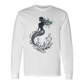 神秘的な人魚 長袖Tシャツ - Kawaiitshirt