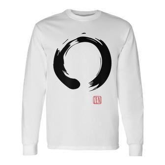 禅 書道 仏前 円 長袖Tシャツ - Kawaiitshirt