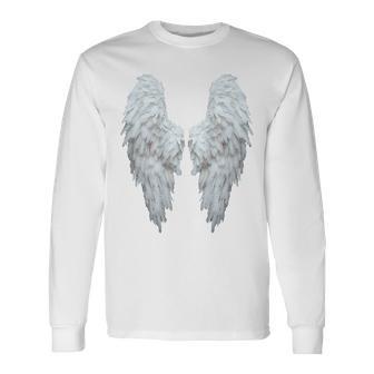 背面に天使の羽。 長袖Tシャツ - Kawaiitshirt