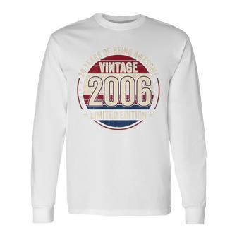 裏面 ヴィンテージ 20 誕生日 デコレーション メンズ 20歳 2006 20歳 長袖Tシャツ - Kawaiitshirt