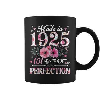 101 Year Old In 1925 Floral 101Th Birthday For Women Coffee Mug - Thegiftio UK