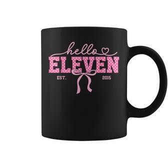 11Th Birthday Girl Checkered Coquette Bow 11 Year Old Girl Coffee Mug - Thegiftio UK