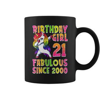 21 Cumpleaños Chica Unicornio 21 Años Regalo Cuello Taza de café - Regaloses