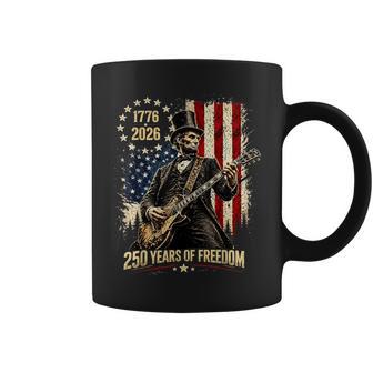 250 Years 1776-2026 Usa Flag Abe Lincoln Playing Guitar Coffee Mug - Thegiftio UK