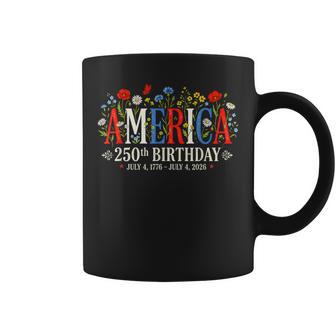 250 Years America Anniversary Us 250Th Birthday Floral Women Coffee Mug - Thegiftio UK