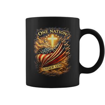 250 Years American Flag Cross Usa 250Th Under God Patriotic Coffee Mug - Monsterry
