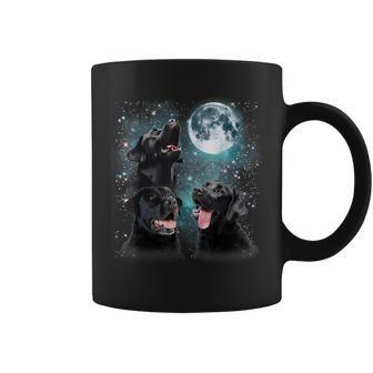 3 Black Lab Moon Howling Lab Head For Women Coffee Mug - Thegiftio UK