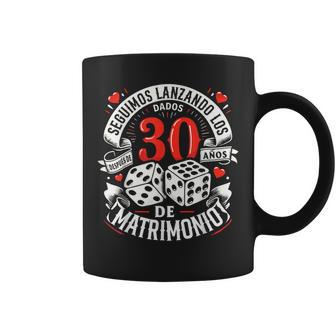 30 Años De Matrimonio Dados Regalo Original Aniversario Boda Taza de café - Regaloses