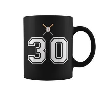 30 番 野球スタイル ヴィンテージホワイト コーヒーマグ - Kawaiitshirt