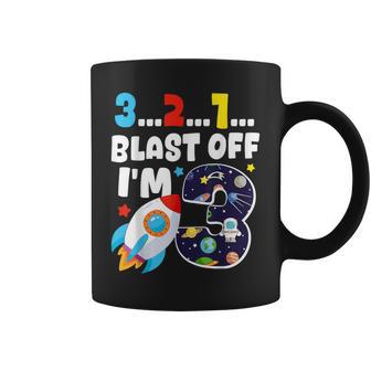 321 Blast Off I'm 3 Space Birthday Party 3Rd Coffee Mug - Thegiftio UK
