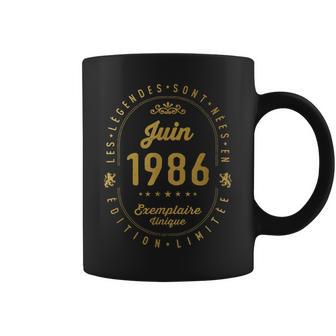 36 Años Cumpleaños Las Leyendas Nacen En Junio De 1986 Taza de café - Regaloses