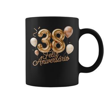 38 Feliz Cumpleaños Portugal Feliz Cumpleaños Portugués Taza de café - Regaloses