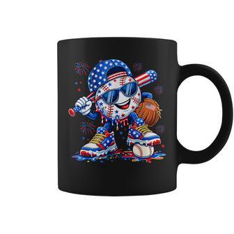 4Th Of July Baseball Drip For Boys Ice Cream American Flag Coffee Mug - Thegiftio UK
