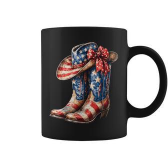 4Th Of July Cowgirl Boots Patriotic Girl Coffee Mug - Thegiftio UK