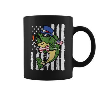 4Th July Fish American Flag Fishing Patriotic Kids Coffee Mug - Thegiftio UK