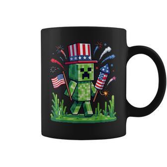 4Th Of July Gamer Pixel Us Flag Gaming Patriotic Kids Boys Coffee Mug - Thegiftio UK