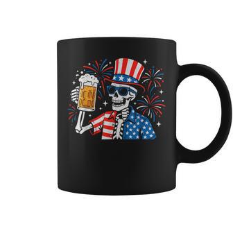 4Th Of July Patriotic Skeleton Beer American Usa Party Coffee Mug - Thegiftio UK