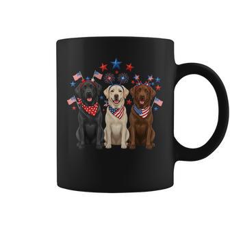 4Th Of July Three Labrador Retrievers Patriotic Dog Lover Coffee Mug - Thegiftio UK