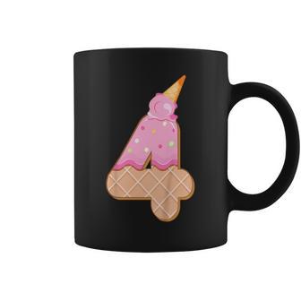 4° Compleanno Ragazza 4 Anni Gelato Numero 4 Tazze - Novitaregali