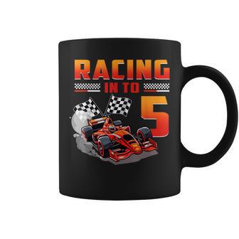 5 Year Old Birthday Boy Racing Car Theme Racing Into 5 Coffee Mug - Monsterry UK