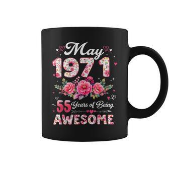 55歳 1971年5月 花柄 55歳 誕生日 男性 女性 コーヒーマグ - Kawaiitshirt