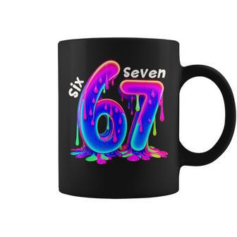6 7 Melting Drippy Six Seven Viral Slang Gen Z Meme Coffee Mug - Monsterry