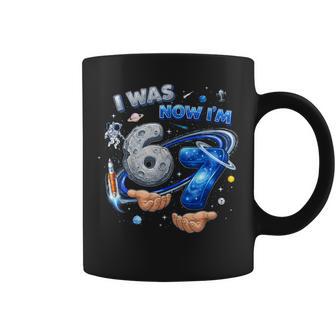 I Was 6 Now I'm 7 7Th Birthday 67 Meme Astronaut Space Boy Coffee Mug - Thegiftio UK