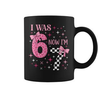 I Was 6 Now I'm 7 67 7Th Birthday Girl Coquette Bow Coffee Mug - Thegiftio UK
