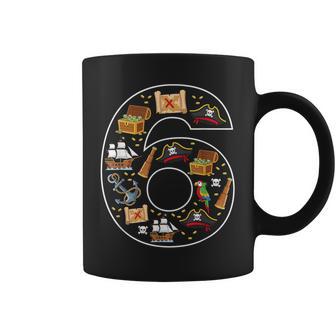 6º Cumpleaños 6 Años Pirata Niños Niñas Calavera Taza de café - Regaloses