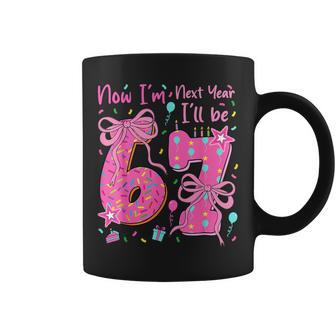 6Th Birthday Girl Outfit Now Im 6 Next Year Ill Be 7 Coffee Mug - Thegiftio UK