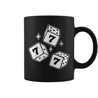 777 ラッキーダイス エンジェルナンバー ブラックワーク コーヒーマグ - Kawaiitshirt