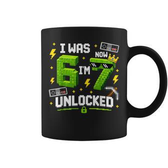 7Th Birthday I Was 6 Now Im 7 Unlocked 67 Boys Kids Youth Coffee Mug - Thegiftio UK