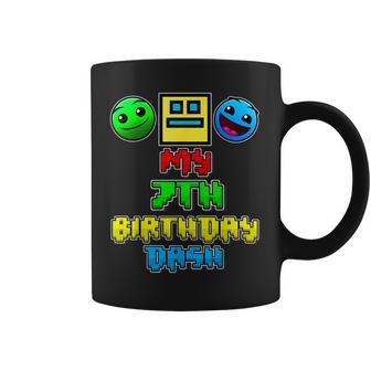 My 7Th Birthday Dash Video Game Theme Kids 7 Party Geometry Coffee Mug - Thegiftio UK