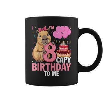 8 Years Capy To Me Girls 8Th Birthday Capybara Coffee Mug - Thegiftio