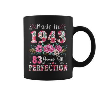 83 Year Old Made In 1943 Floral 83Th Birthday Women Coffee Mug - Thegiftio UK