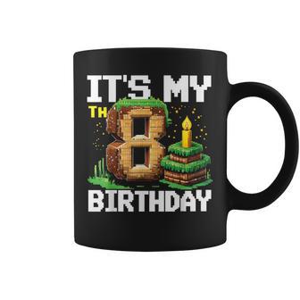 8Th Birthday Boy 8 Year Old Birthday Gamer Pixel Coffee Mug - Thegiftio