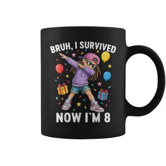 8Th Birthday Girl Outfit Bruh I Survived 6 7 Im 8 Year Old Coffee Mug - Thegiftio