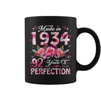 92 Year Old Made In 1934 Floral 92Nd Birthday Women Coffee Mug - Thegiftio UK