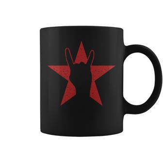 À Bande Graphique Rouge Rock & Roll Hard Rocktars Manche Longue Tasse - Cadeauxyz