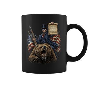 Abe Lincoln Riding Bear With Declaration Patriotic 4Th Coffee Mug - Thegiftio UK